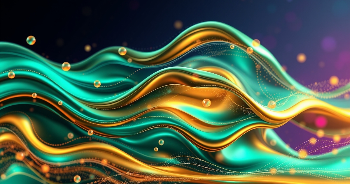 Illustration for Choosing the Right AI Model for Coding and Development: Abstract visualization of AI Model is Best for Coding and Development, flowing liquid metal organic 