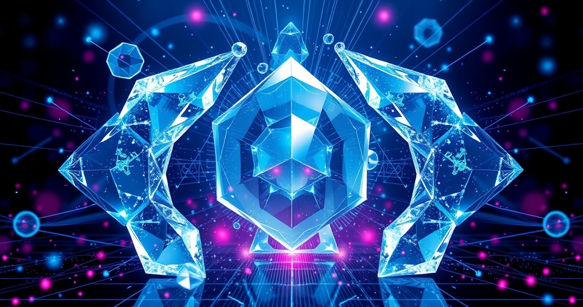 Illustration for Optimizing Document Management Systems with AI-Powered Search for Construction Project Coordination: Abstract visualization of Document Management Systems with AI-Powered Search, crystalline structures