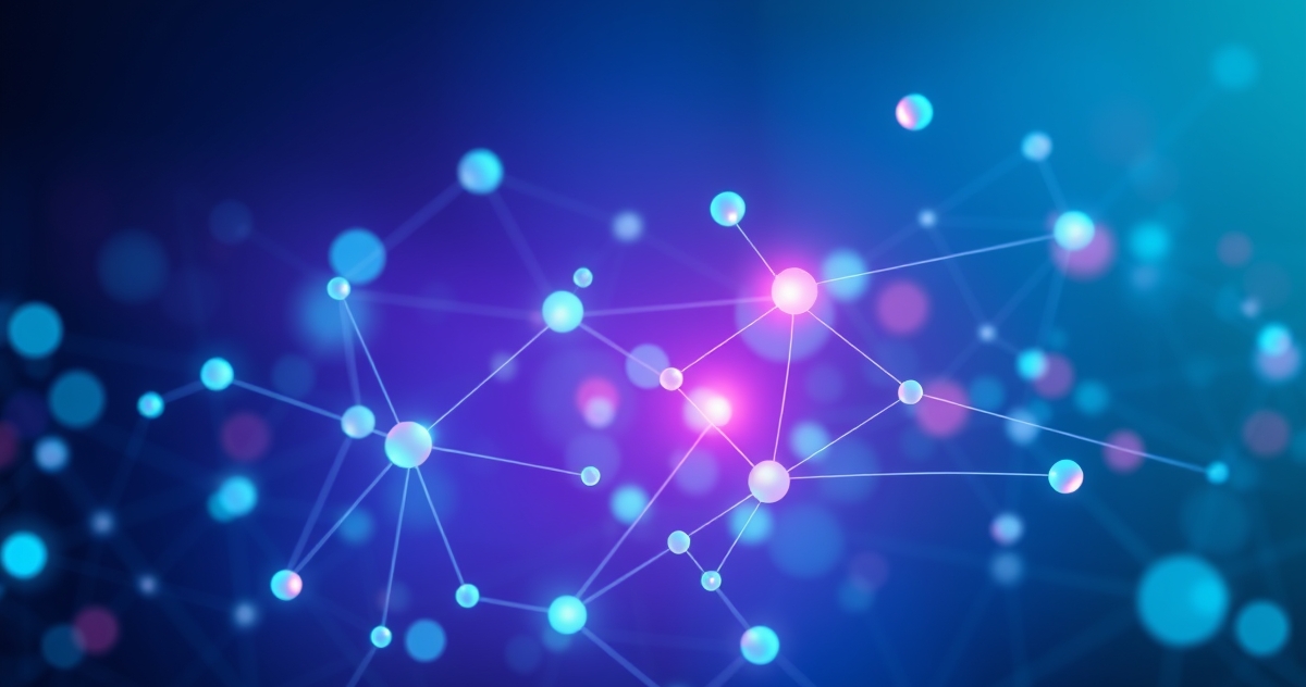 Illustration for Supercharge Your Team AI Code Assistant Integration for Developers: Abstract, interconnected network of glowing nodes and lines, representing AI assistance in software 